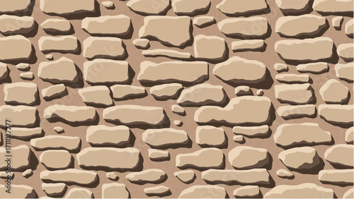 Stone wall background. Stone wall pattern for home exterior design texture backdrop. Vector illustration.	