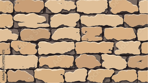 Stone wall background. Stone wall pattern for home exterior design texture backdrop. Vector illustration.	