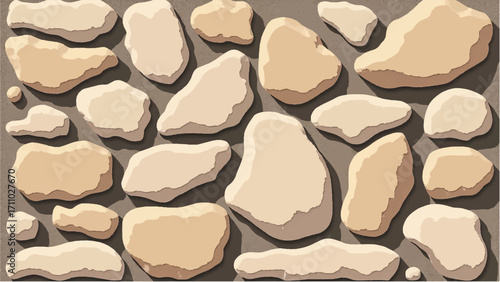 Stone wall background. Stone wall pattern for home exterior design texture backdrop. Vector illustration.	
