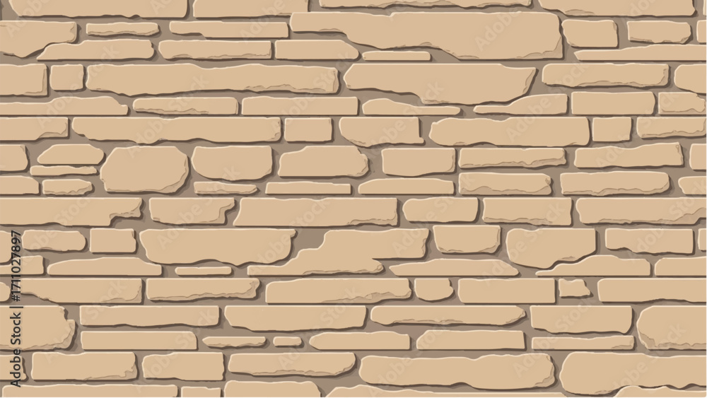 Obraz premium Stone wall background. Stone wall pattern for home exterior design texture backdrop. Vector illustration. 