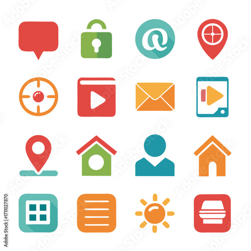 Collection of colorful social media vector app icons