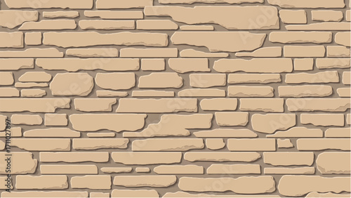 Stone wall background. Stone wall pattern for home exterior design texture backdrop. Vector illustration.	
