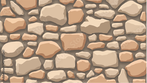 Stone wall background. Stone wall pattern for home exterior design texture backdrop. Vector illustration.	