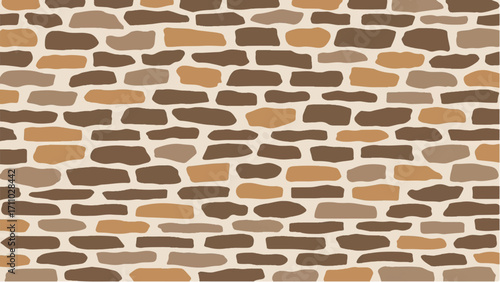 Stone wall background. Stone wall pattern for home exterior design texture backdrop. Vector illustration.	