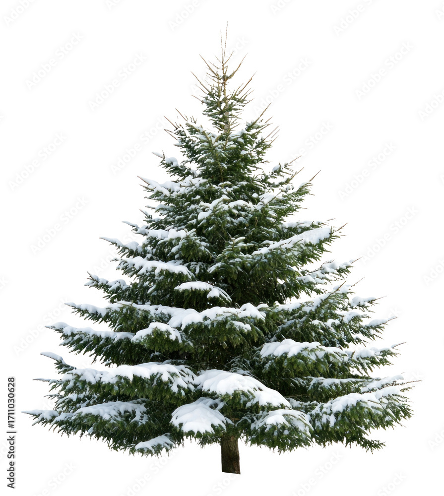 Obraz premium PNG Christmas pine tree snow-covered photography evergreen.