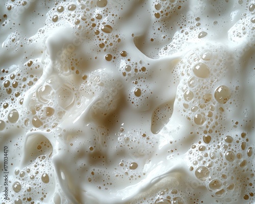 Creamy white foam texture with bubbles