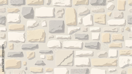 Stone wall background. Stone wall pattern for home exterior design texture backdrop. Vector illustration.	