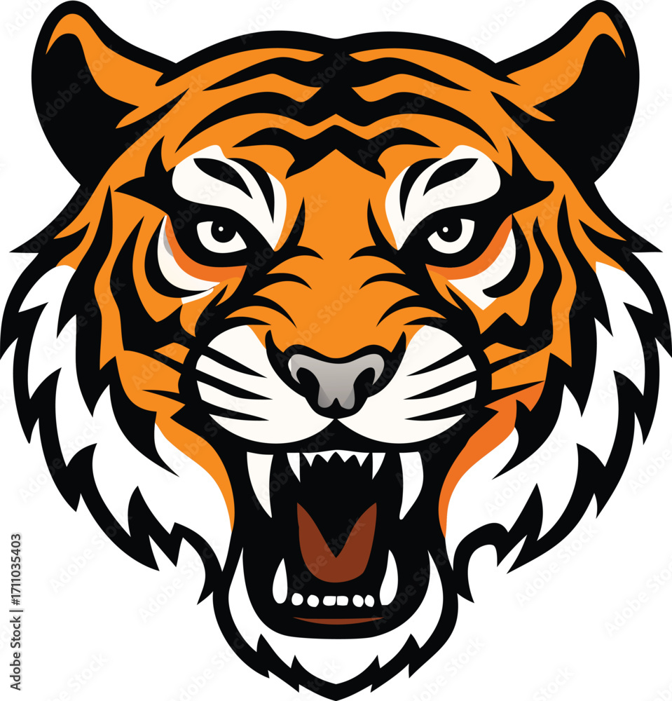Fototapeta premium Tiger face vector