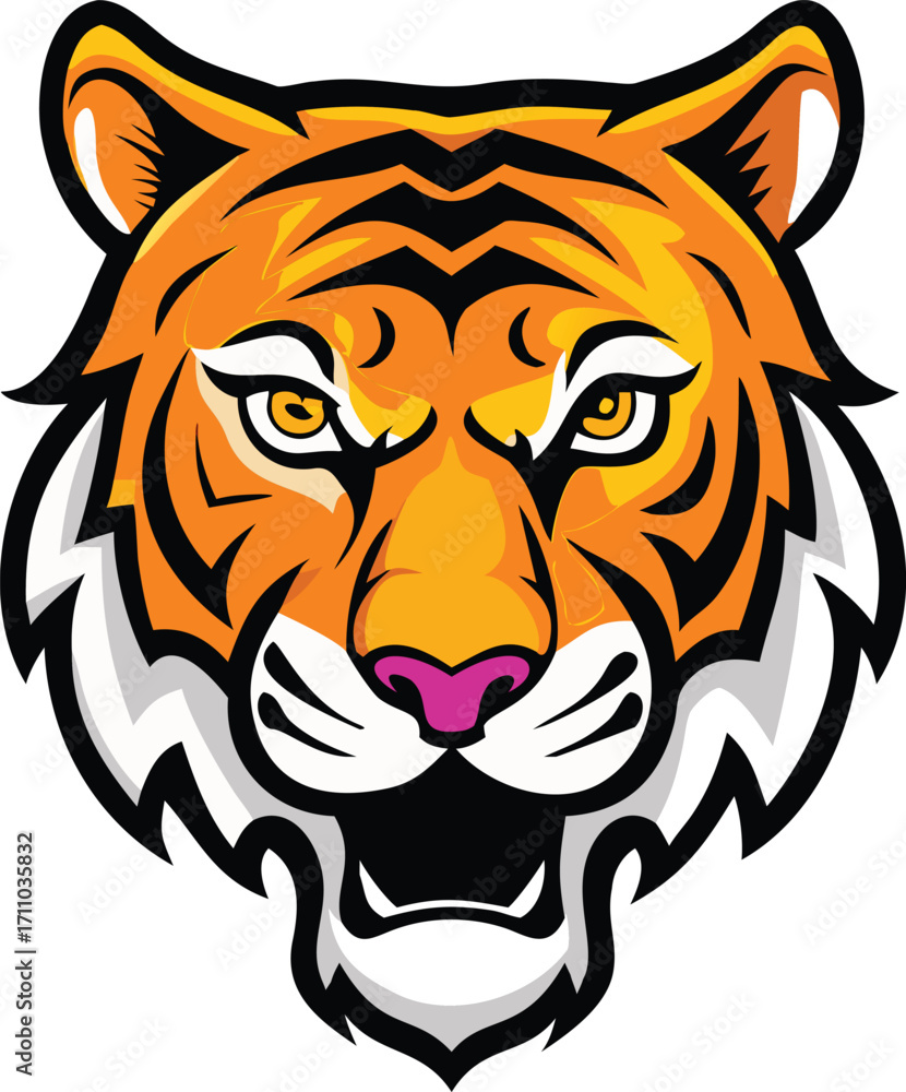 Fototapeta premium Tiger face vector
