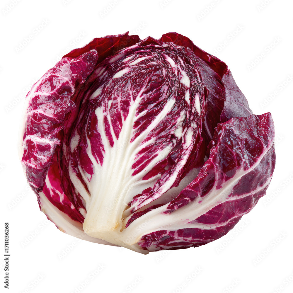 Fototapeta premium Close-up of a vibrant red and white leafy vegetable