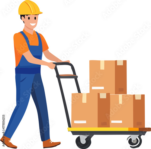 delivery man with boxes