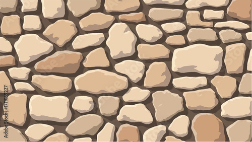 Stone wall background. Stone wall pattern for home exterior design texture backdrop. Vector illustration.	