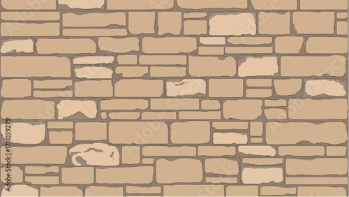 Stone wall background. Stone wall pattern for home exterior design texture backdrop. Vector illustration.	