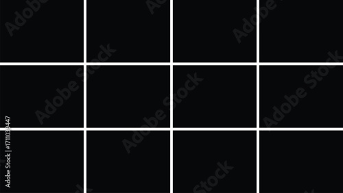 Photo collage template vector 12 pictures. Empty layout for album, memory, portfolio, and creative presentation board.