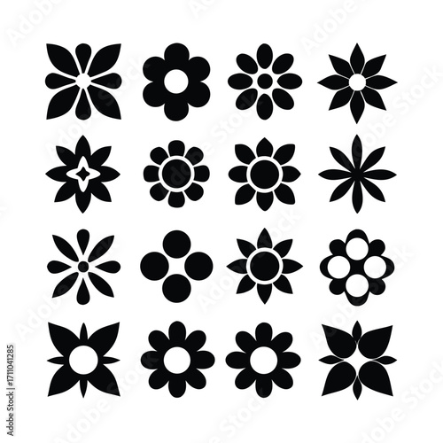 Seamless abstract floral pattern design with delicate silhouette flower elements