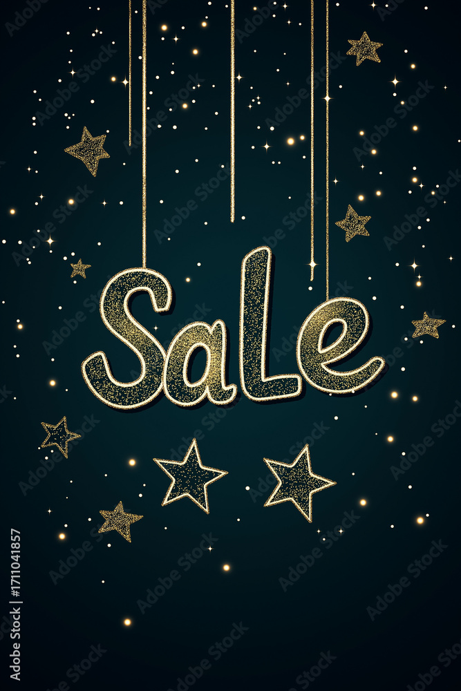 Naklejka premium Sale Sign on Emerald Background