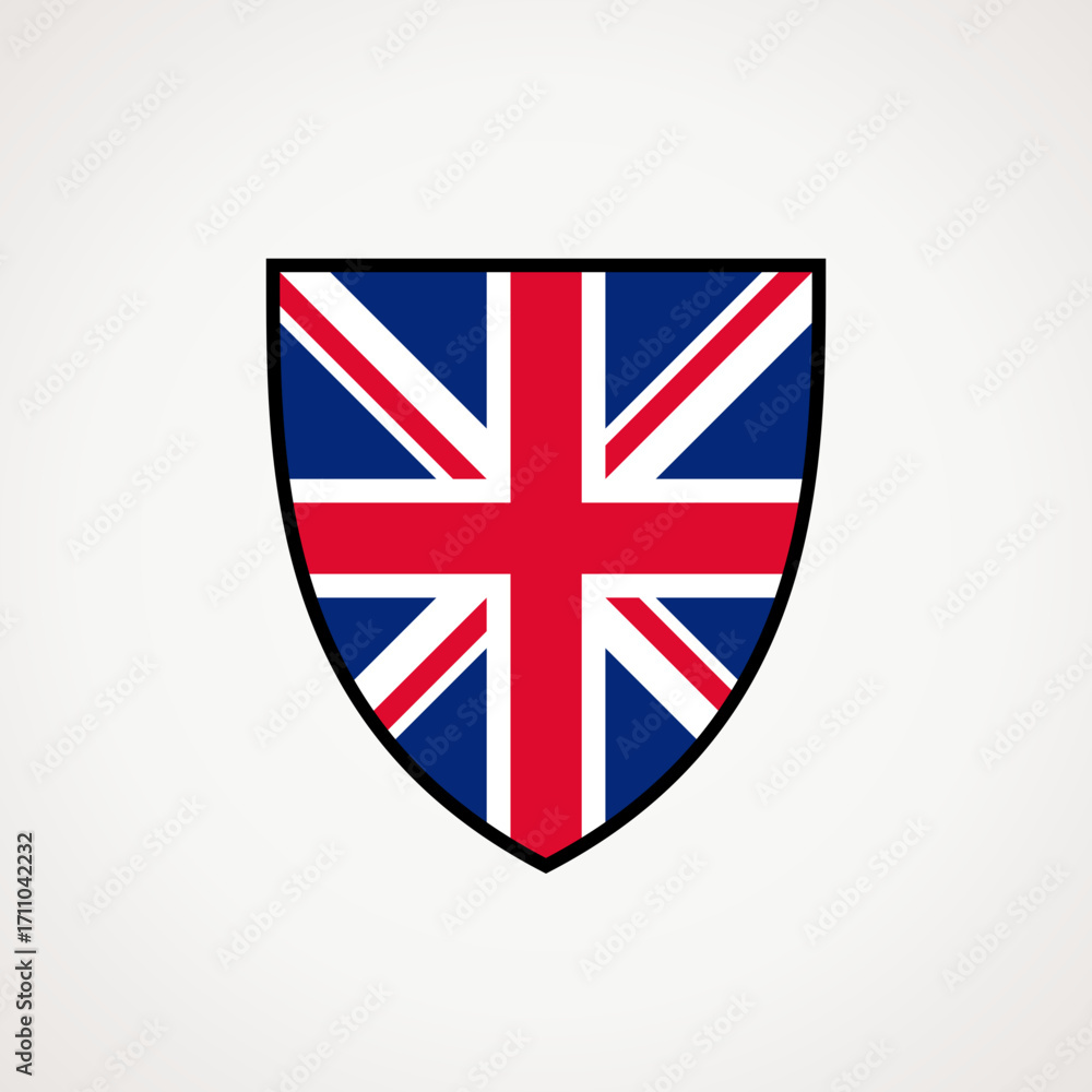 Fototapeta premium Coat of arms with flag of United Kingdom
