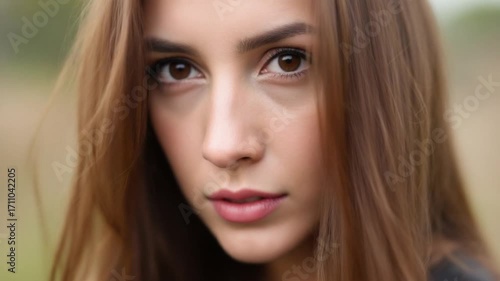 Wallpaper Mural Close up woman face outdoor Torontodigital.ca