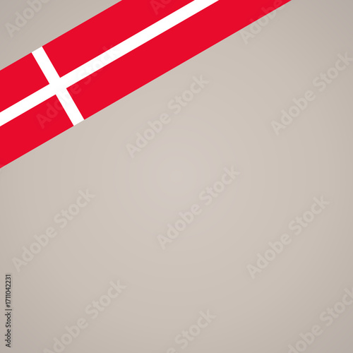 Corner ribbon flag of Denmark for a top left area of a page.