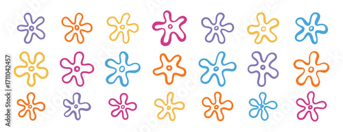 doodle hand drawn bikini bottom flowers, summer decoration, bikini botton sky elements. tropical flowers set