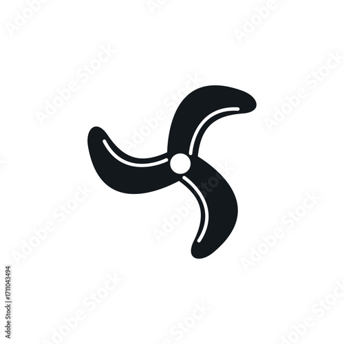 Fan blade vector propeller icon. Ship blade fan turbine airplane logo rotor cooler icon