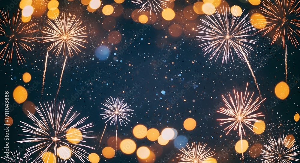 Fototapeta premium Spectacular Fireworks Display at Night Celebration