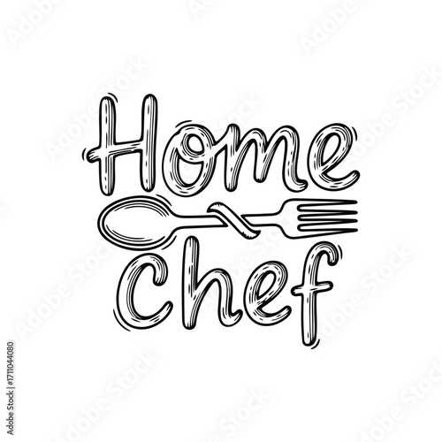 Home Chef logo design with spoon and fork.
