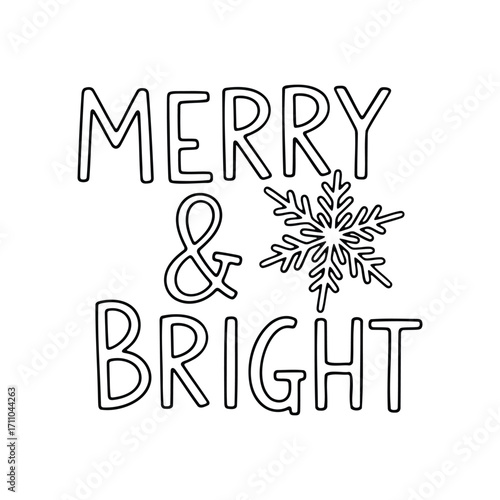 Merry and Bright Christmas Greeting.