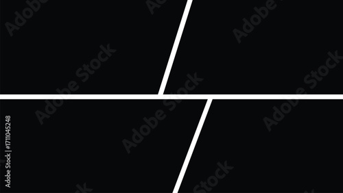 Modern collage 4 frame photos. Template for portfolio. Photo tiles layout. Vector illustration.