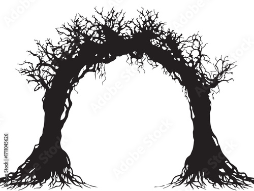 Artistic Root Arch Silhouette Artwork for Elegant Wall Art
