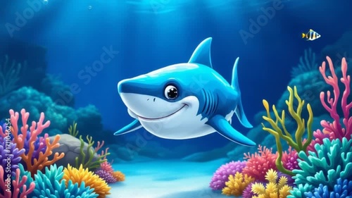 Smiling shark underwater