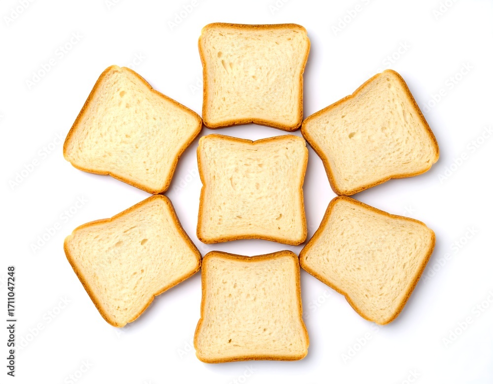 Fototapeta premium Sliced bread arranged in a circular pattern