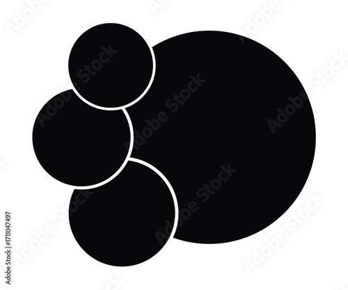 Circular collage 4 frame photos. Template for wall gallery, banner, poster, mockup, flyer, brochure, Photo mosaic pattern. Vector illustration.
