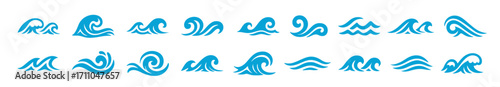 Vector sea wave icon. Water ocean shape wave silhouette element flow logo symbol design