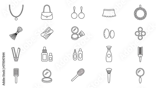 Collection of hand-drawn icons representing various objects and symbols in sketchy style vector