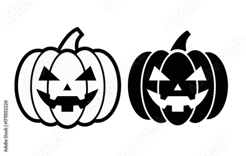 Icono negro de calabaza siniestra en fondo blanco