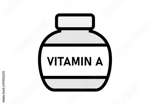 Icono negro de bote con vitamina a