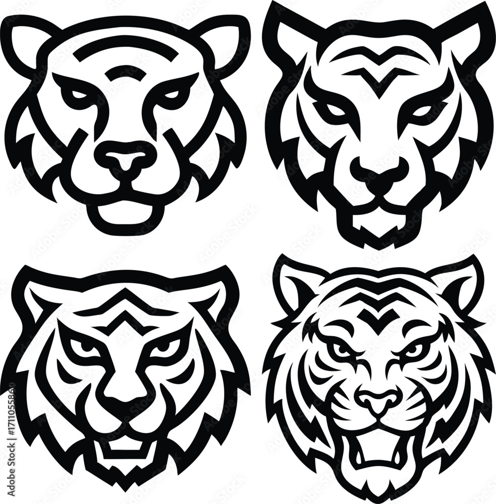 Fototapeta premium Tiger Head Vector