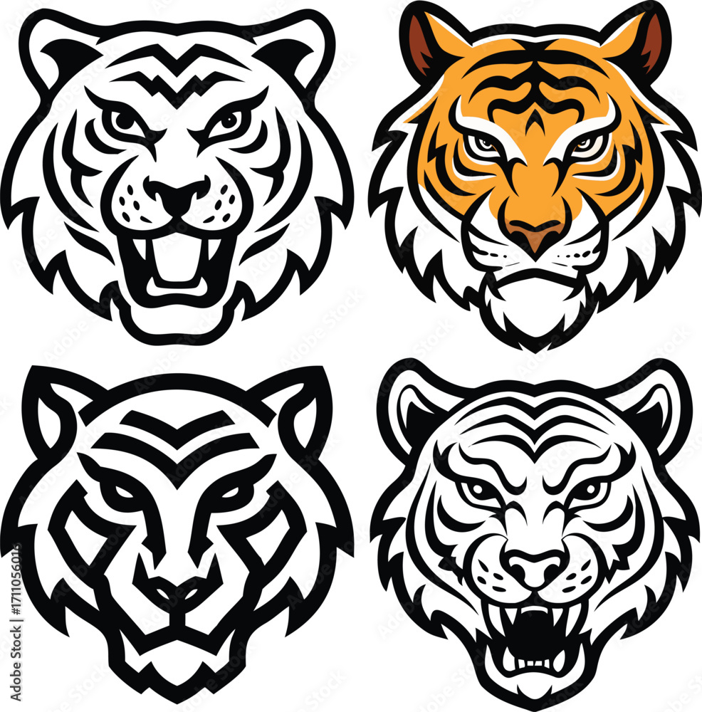 Fototapeta premium Tiger Head Vector
