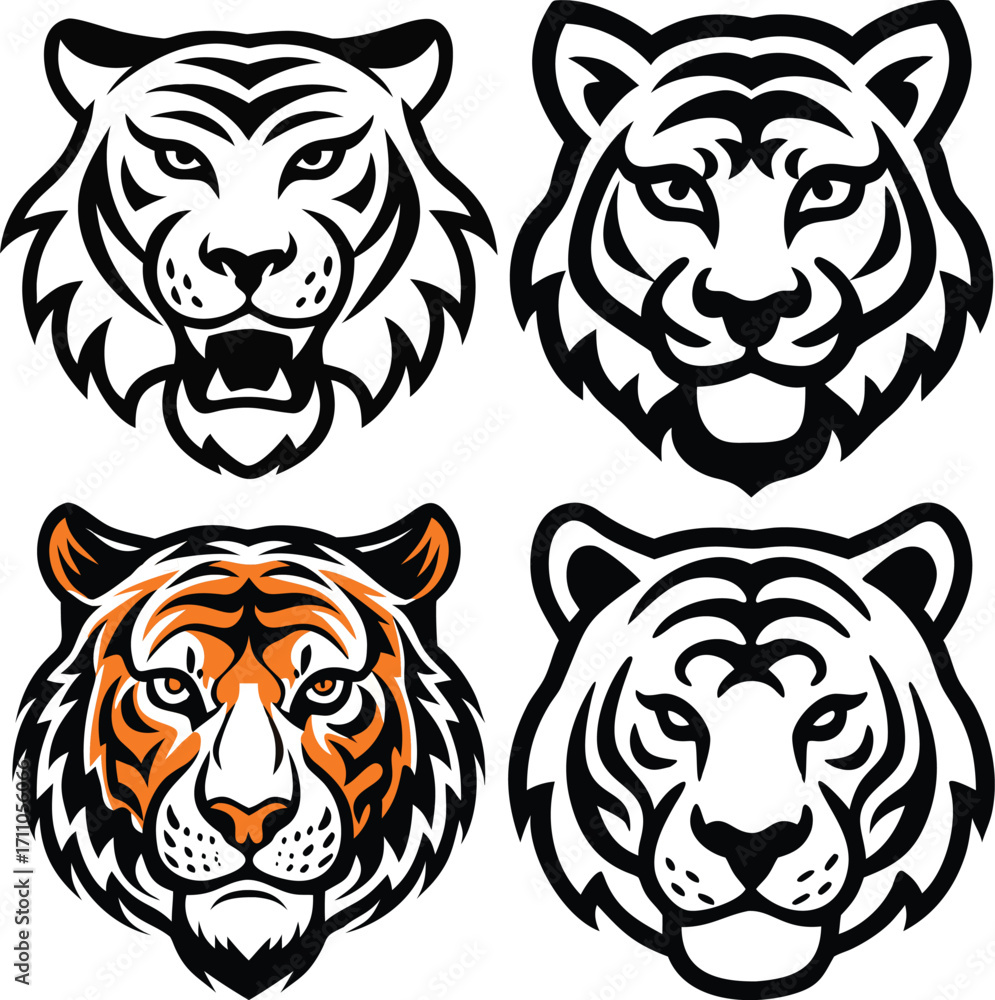 Fototapeta premium Tiger Head Vector