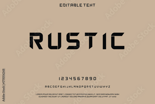 Rustic font style with numbers and letters on a textured background