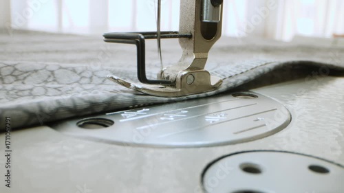 Sewing machine scribbles on fabric