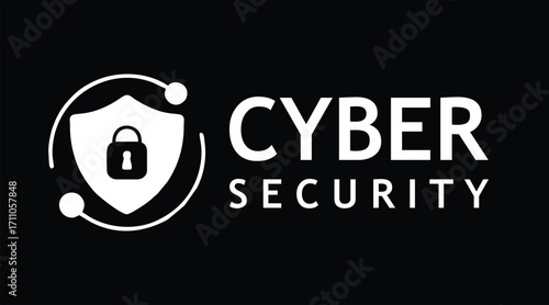 Cyber Security Label Logo | Data Protection Sticker Emblem Icon Design