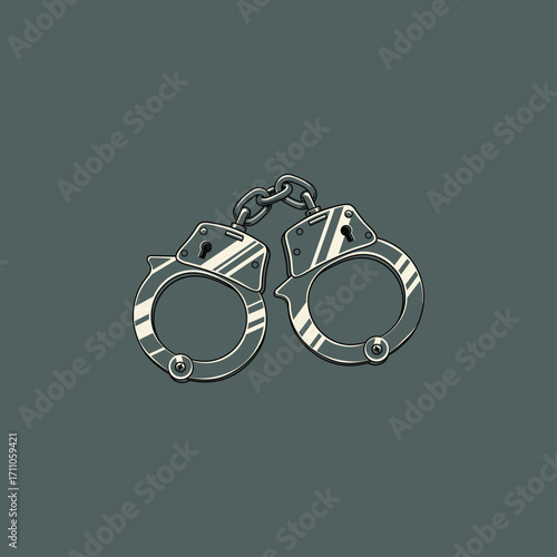 Handcuff icon flat vector design.