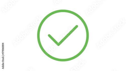 4K Footage Single Transparent Icon Animation Rounded Success Checking 7