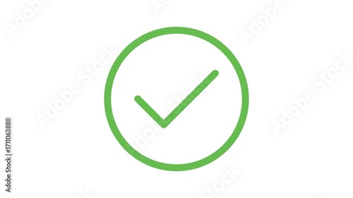4K Footage Single Transparent Icon Animation Rounded Success Checking 9