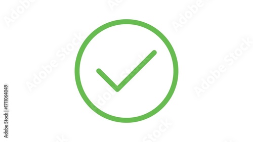 4K Footage Single Transparent Icon Animation Rounded Success Checking 10