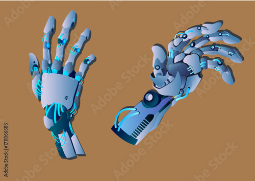 Robot hands icons modern 3d sketch.ai