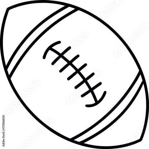 Simple Black and White American Football Icon