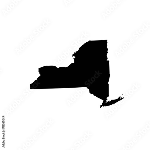 New York Map Silhouette - A Graphic Representation of the Empire State's Iconic Shape